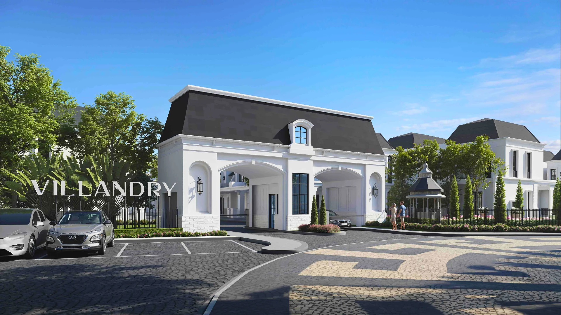 Gerbang masuk Villandry dengan pos penjagaan